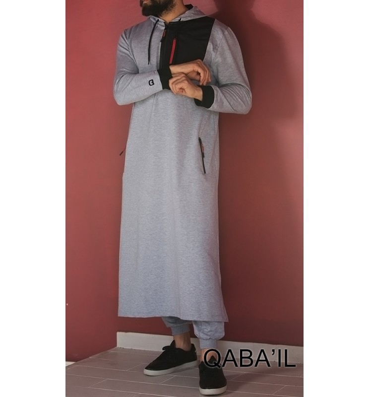 Qamis qaba'il athletik gris clair Qamis qaba'il athletik gris clair