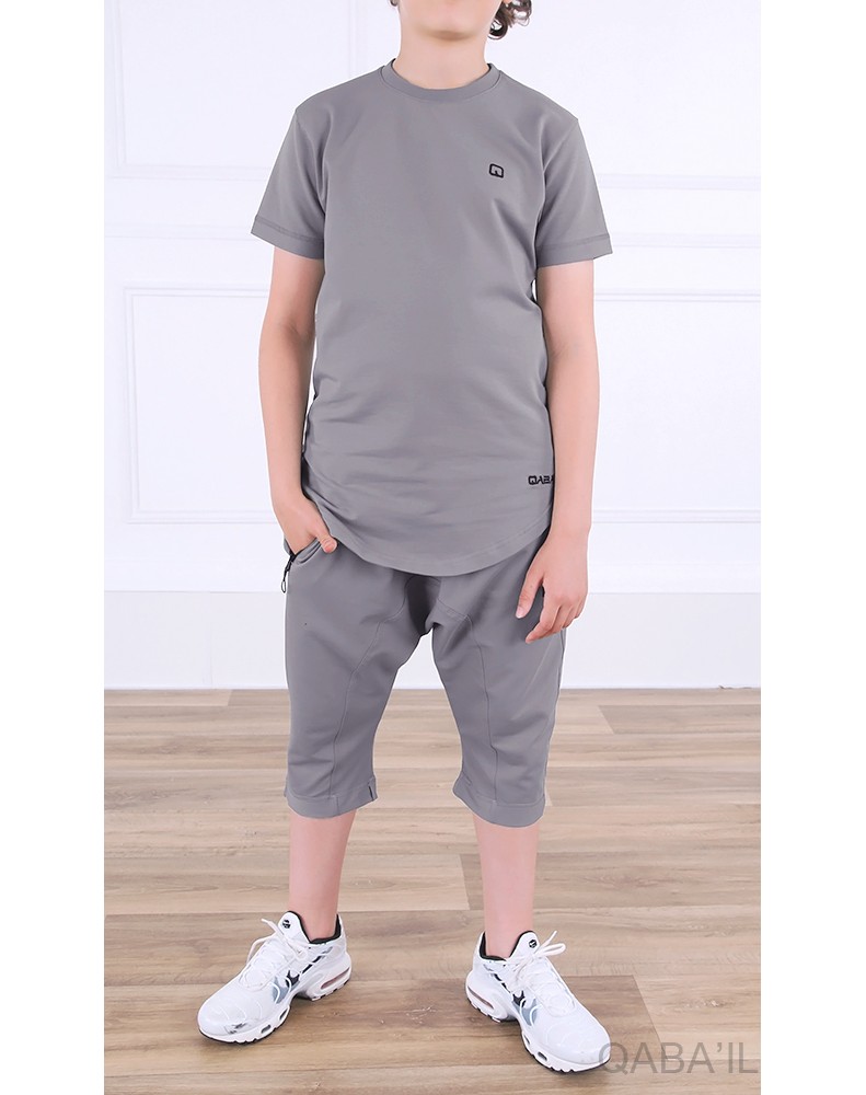 Ensemble qabail nautik enfant gris