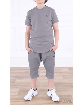 Ensemble qabail nautik enfant gris