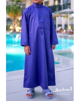 Qamis saoudien enfant Al mashriq bleu roy