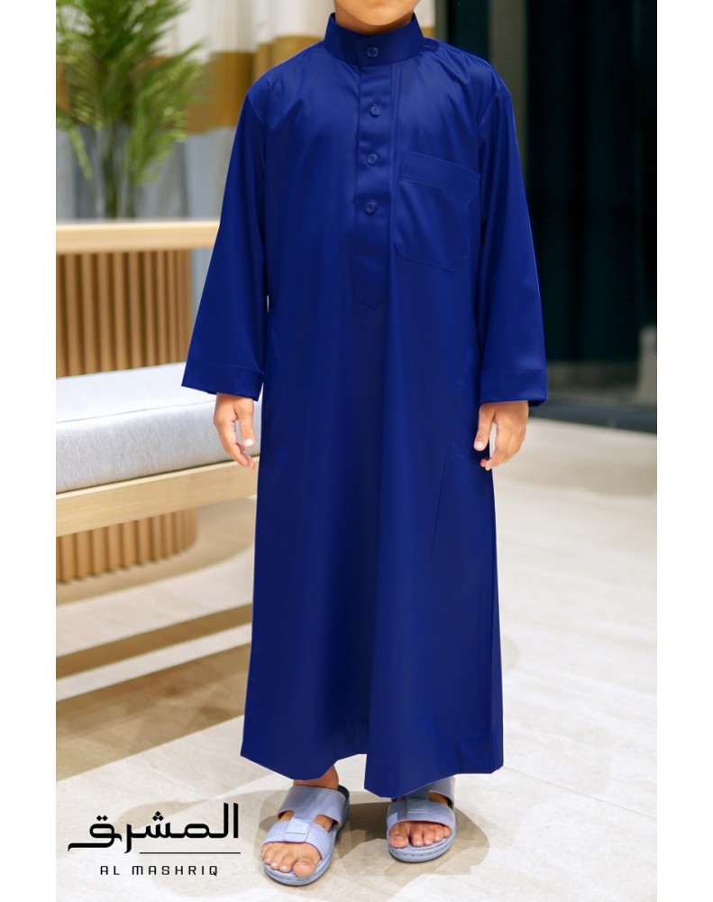 Qamis saoudien enfant Al mashriq bleu nuit Qamis saoudien enfant Al mashriq bleu nuit