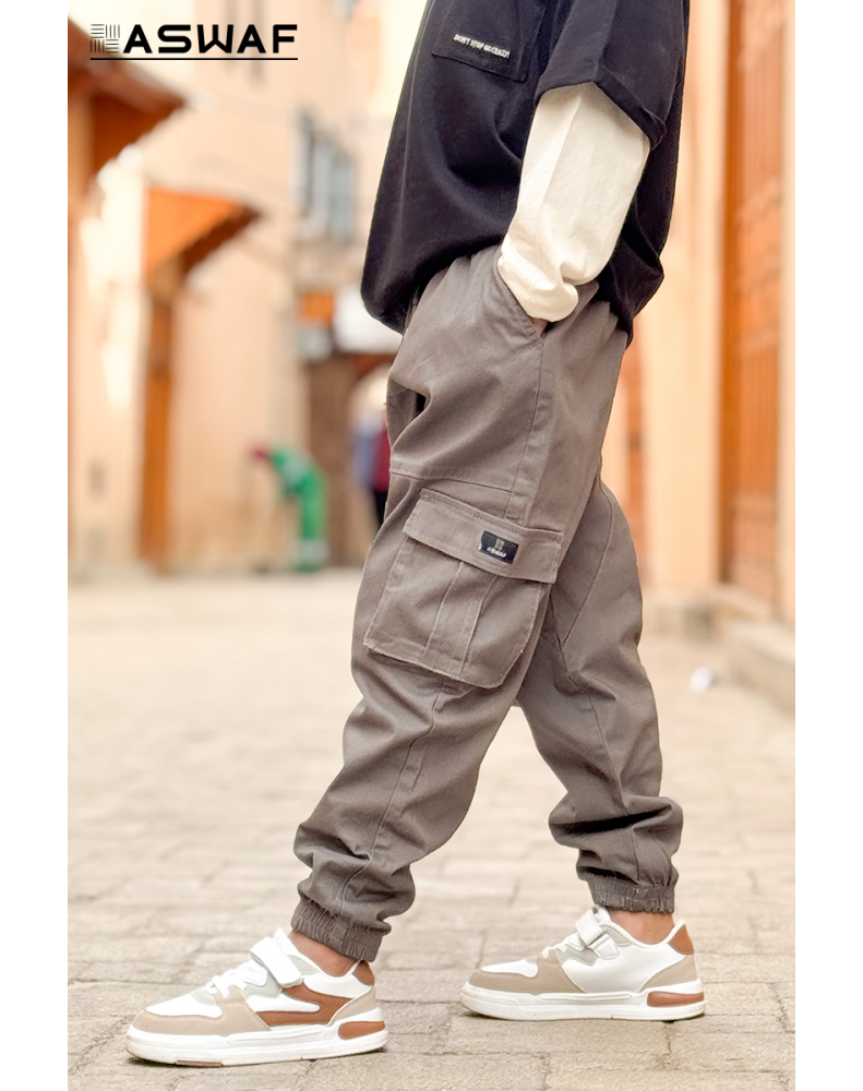 Sarouel cargo enfant ASWAF kaki