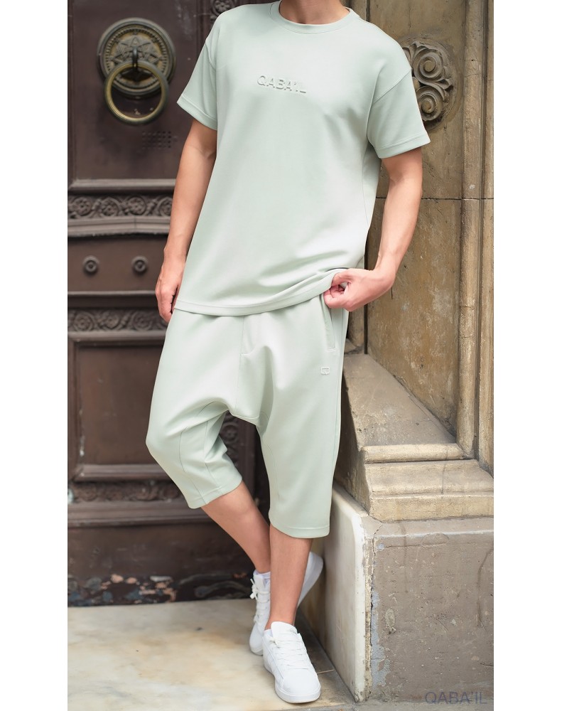 Ensemble qabail oversized vert clair