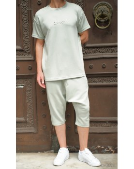 Ensemble qabail oversized vert clair