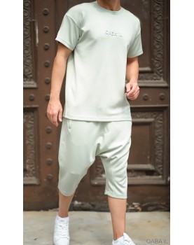 Ensemble qabail oversized vert clair