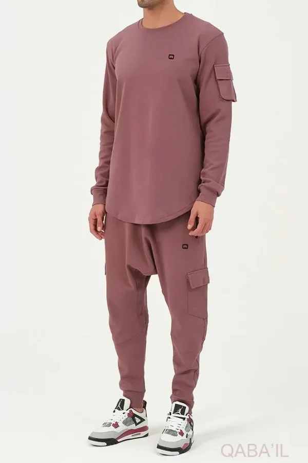 Ensemble Qaba’il Sniper violet (mauve) : sweat long et sarouel assortis