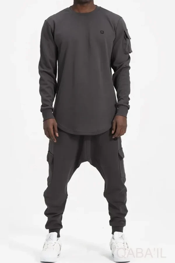 Ensemble qaba'il sniper anthracite Ensemble Qaba’il Sniper anthracite (gris foncé) : sweat long et sarouel assortis