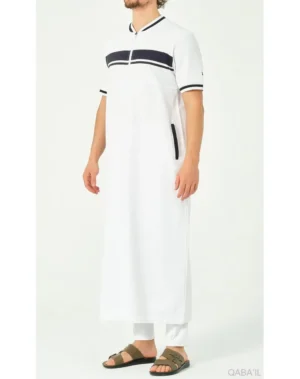 Qamis qabail navy blanc et bleu Qamis qabail navy blanc et bleu