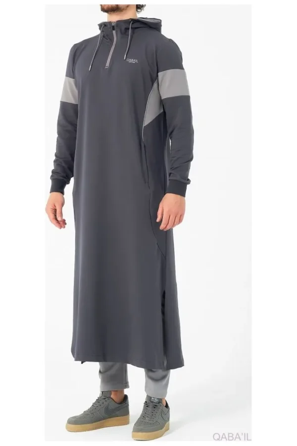 Qamis qabail unik gris antracite