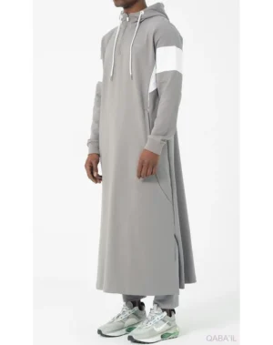 Qamis qabail unik gris clair Qamis qabail unik gris clair