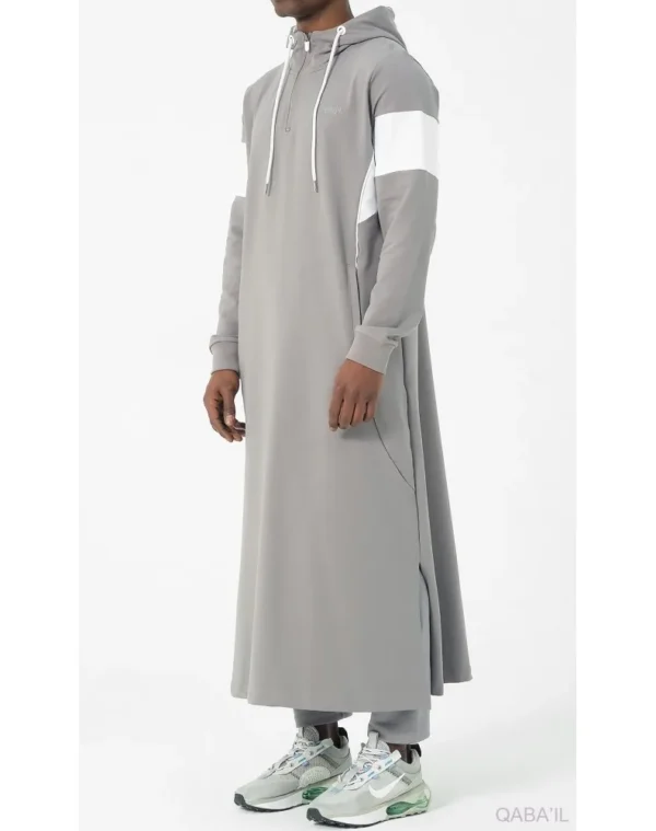 Qamis qabail unik gris clair