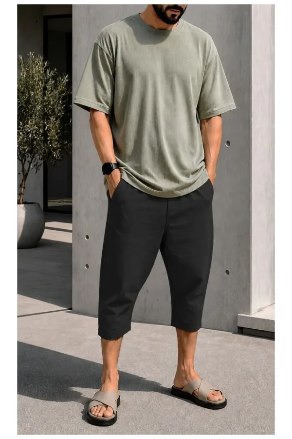 bermuda coton qabail drop noir