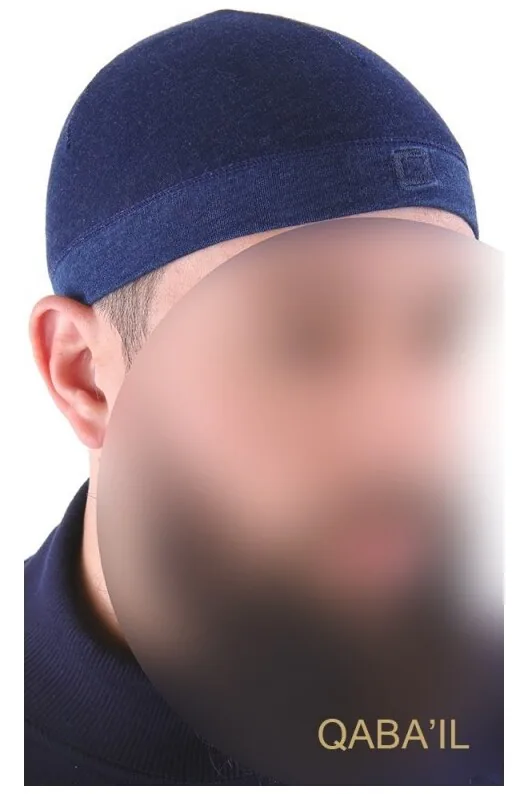 Bonnet qaba'il jean foncé