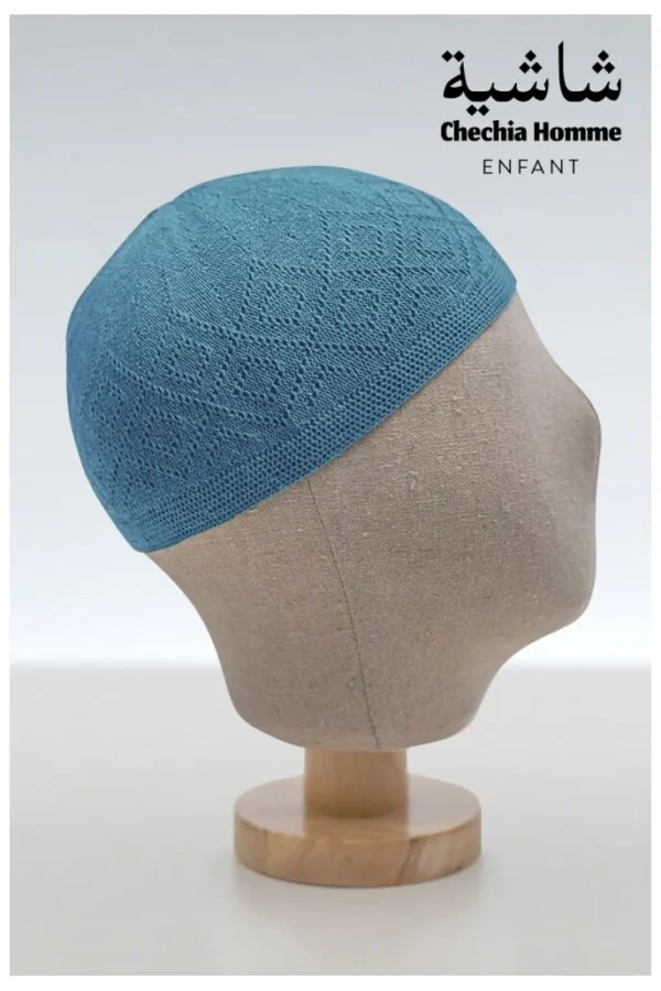 Chechia enfant fine bleu gris