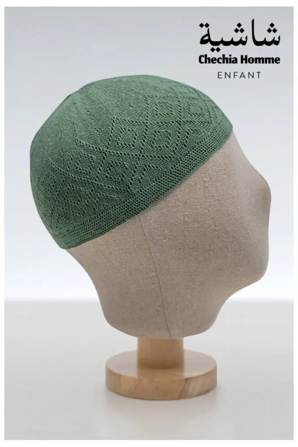 Chechia enfant fine vert menthe