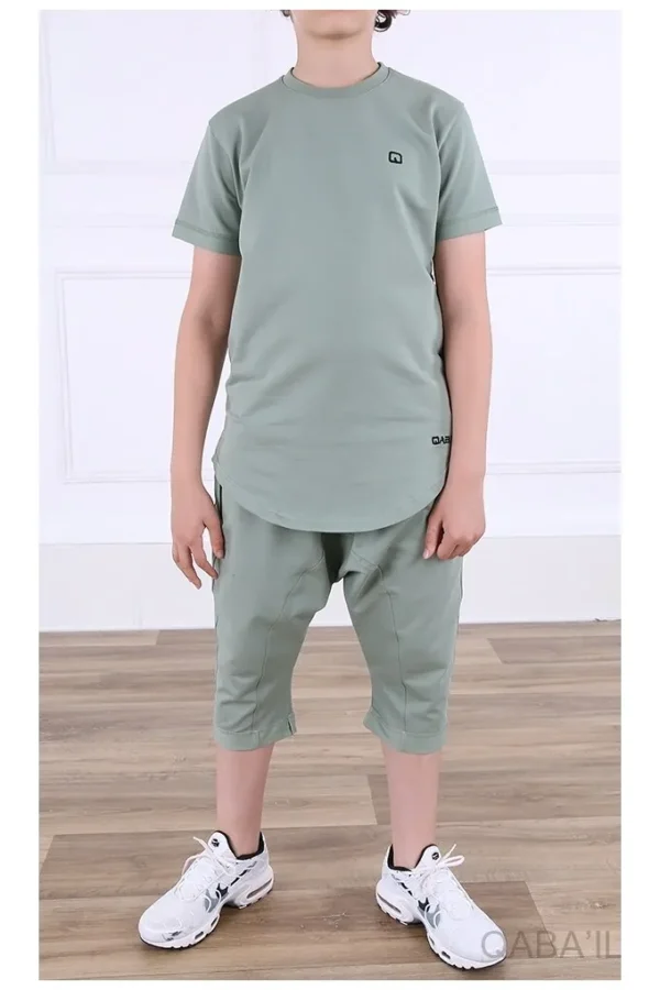 Ensemble qaba'il nautik enfant vert amande