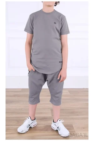 Ensemble qabail nautik enfant gris