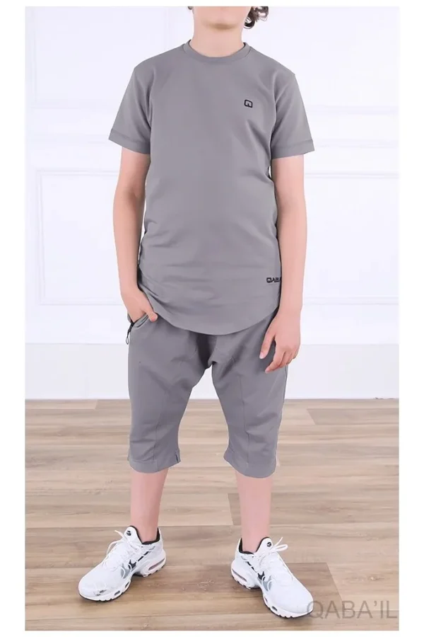 Ensemble qabail nautik enfant gris
