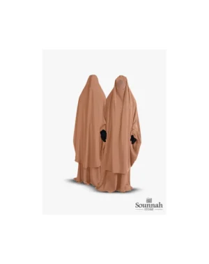 Jilbab/Jilbeb 2 pièces jupe beige Al Manassik