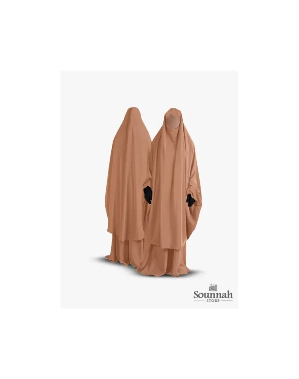 Jilbab/Jilbeb 2 pièces jupe beige Al Manassik