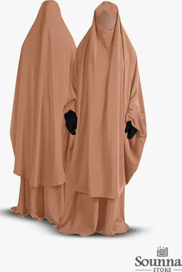 Jilbab/Jilbeb 2 pièces jupe beige Al Manassik Jilbab 2 pièces jupe Al Manassik beige (beige chaud, proche du pêche)