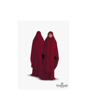 Jilbab/Jilbeb 2 pièces jupe cerise Al Manassik