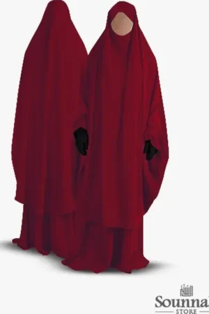 Jilbab/Jilbeb 2 pièces jupe cerise Al Manassik