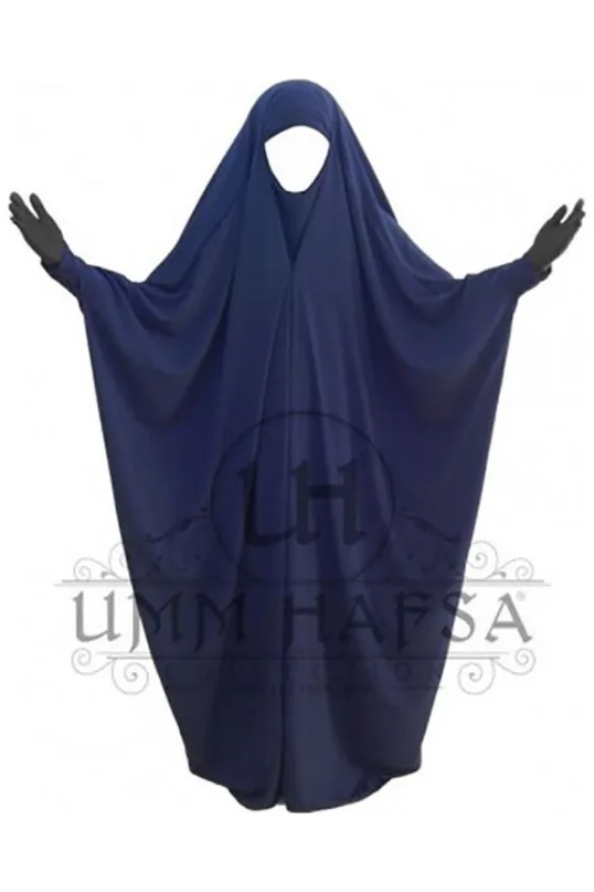 Jilbab/Jilbeb Saoudien Bleu Nuit à Clips Umm Hafsa