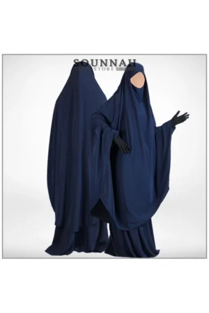 Jilbab/Jilbeb 2 pièces jupe bleu nuit - Al Manassik