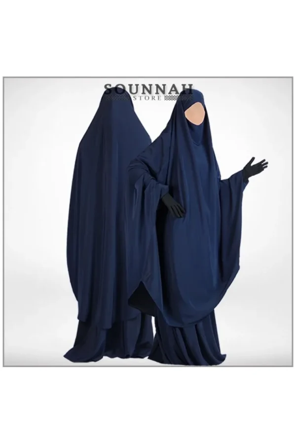 Jilbab/Jilbeb 2 pièces jupe bleu nuit - Al Manassik