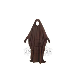 Jilbab/Jilbeb Saoudien marron À Clips Umm Hafsa