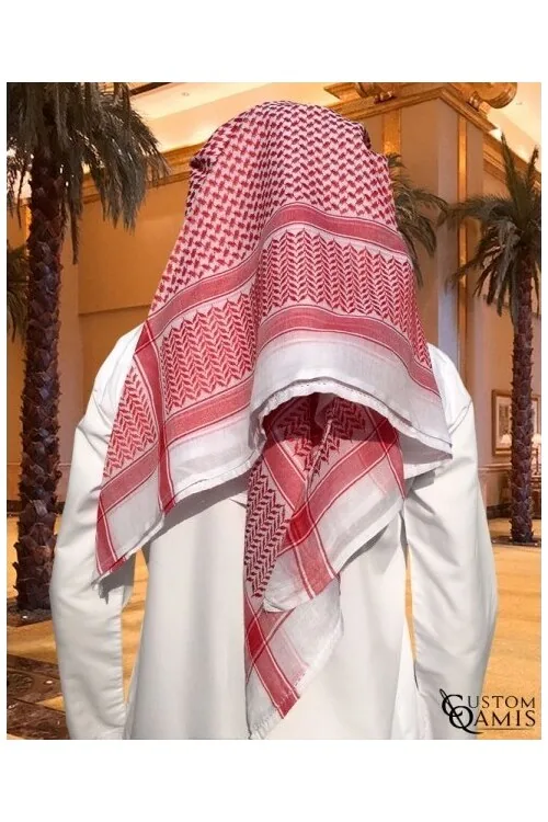 Keffieh de couleur blanc et rouge