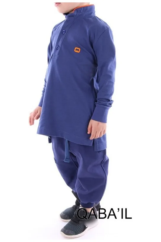 Polo qaba'il enfant bleu indigo
