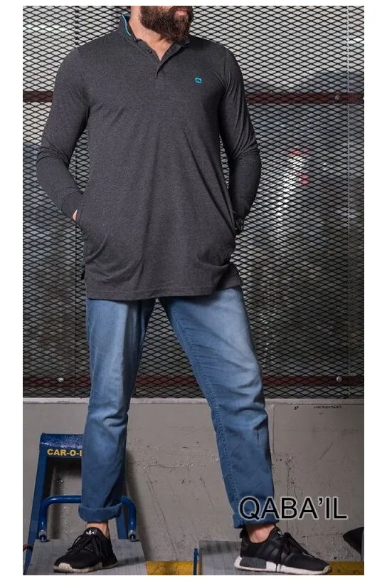 Polo qaba'il gris anthracite