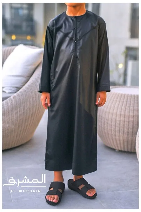 Qamis émirati enfant Al mashriq noir