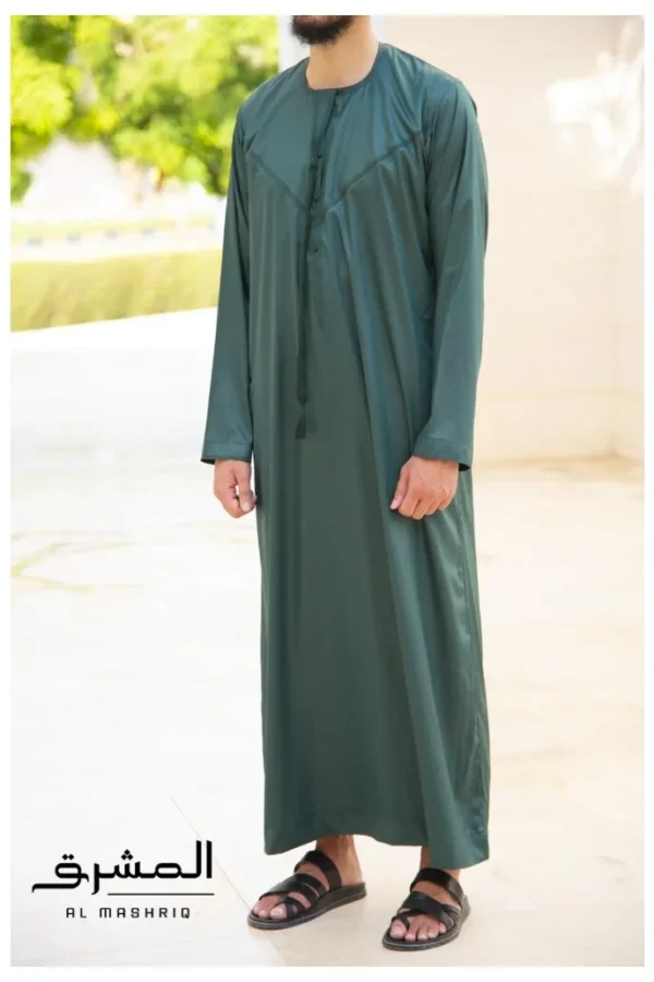 Qamis Emirati " Al mashriq" vert bouteille Qamis Emirati " Al mashriq" vert bouteille