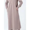 Qamis qabail brodé Sham taupe