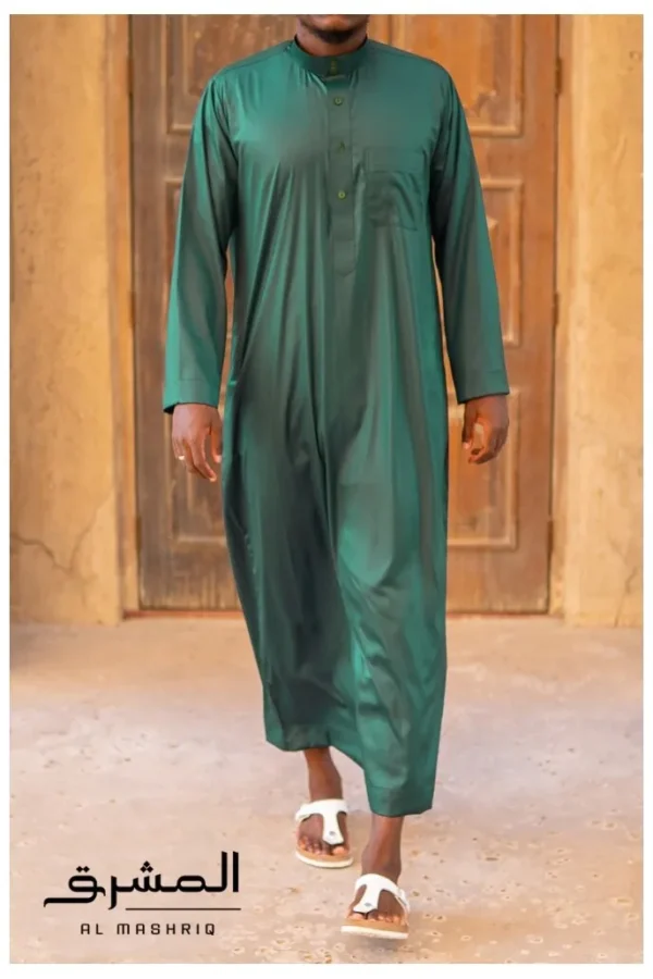 Qamis saoudien "Al mashriq" vert bouteille Qamis saoudien "Al mashriq" vert bouteille