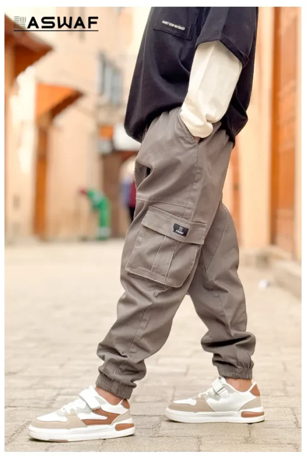 Sarouel cargo enfant ASWAF kaki