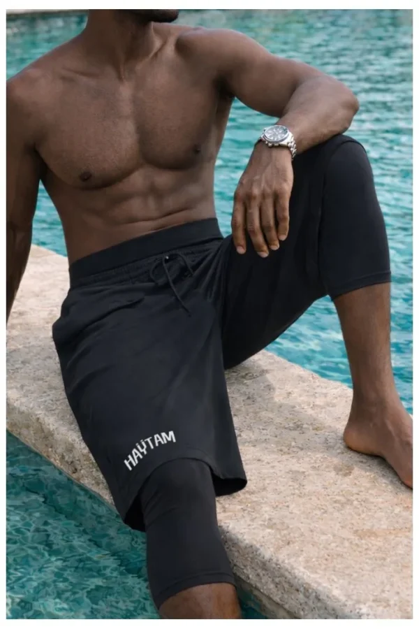 Sarouel de bain haytam noir