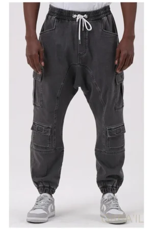 Sarouel jean cargo strech Qabail Gris