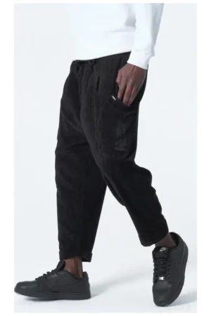 Sarouel Qaba'il kadife design noir