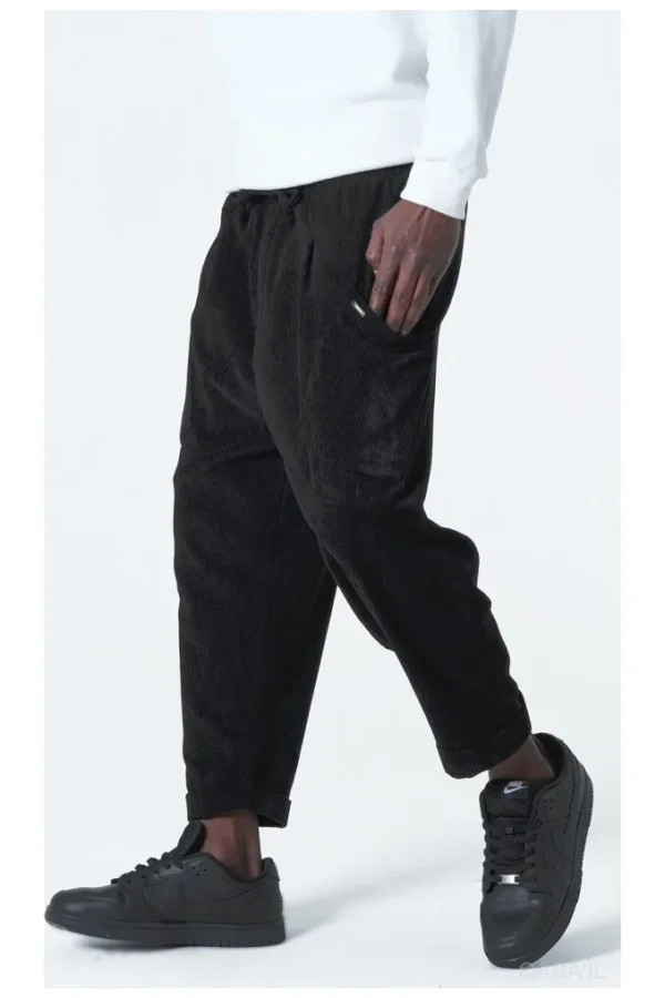 Sarouel Qaba'il kadife design noir