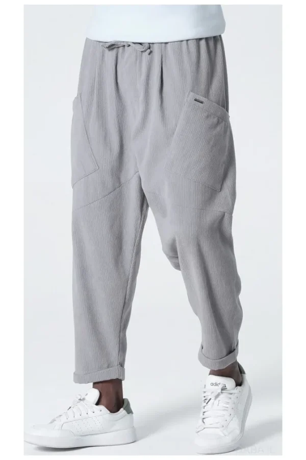 Sarouel Qaba'il kadife design gris