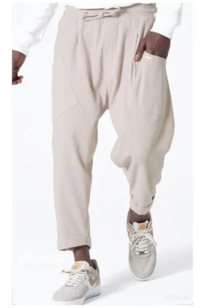 Sarouel Qaba'il kadife design beige