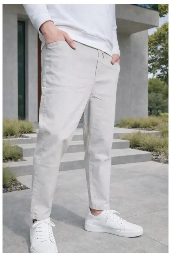 Sarouel qabail jean drop gris clair