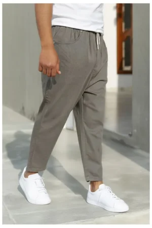 Sarouel qabail jean drop gris anthracite