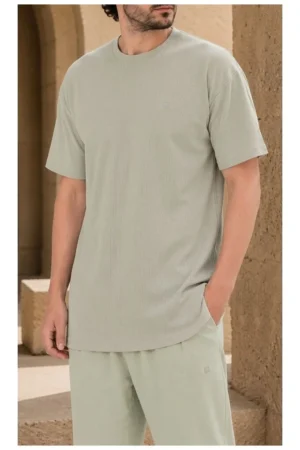 Tee shirt qabail waffle vert