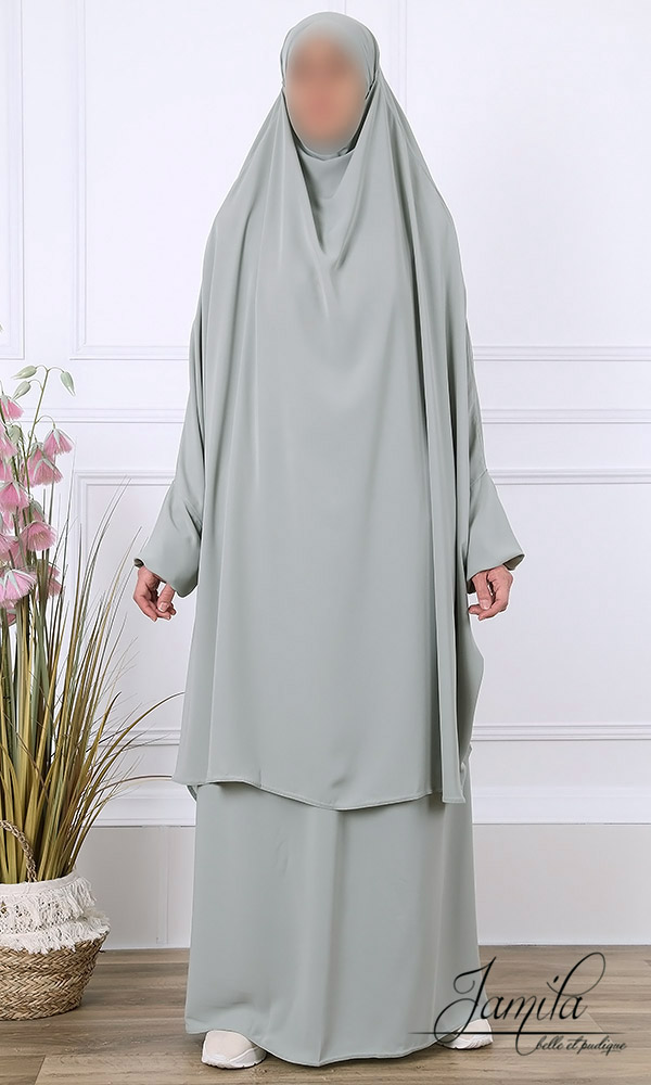 IMG_0056 copie Jilbab 2 pièces jupe Jamila kaki clair (vert kaki clair)