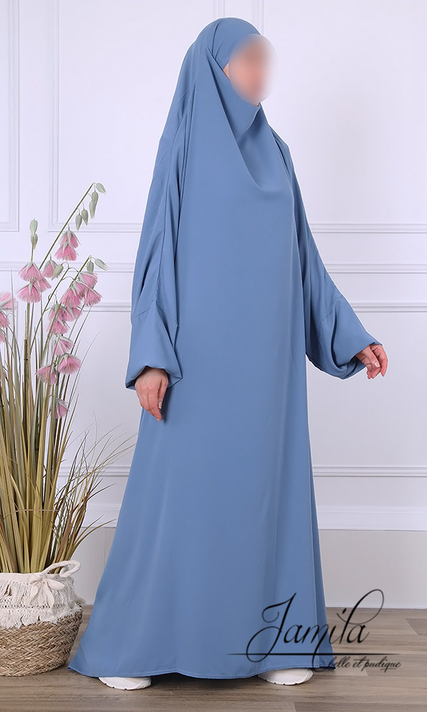 IMG_6403 Jilbab 1 pièce Jamila bleu pétrole